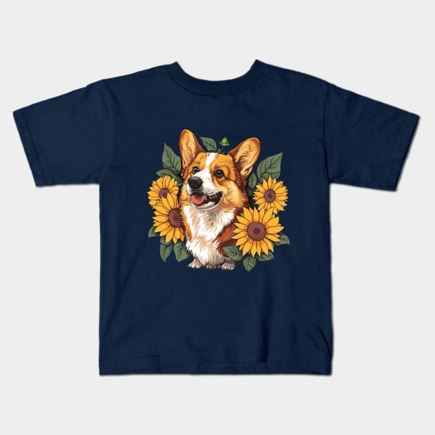 Corgi Kids T-Shirt by VelvetRoom